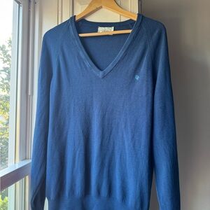 Christian Dior Blue V-Neck Sweater